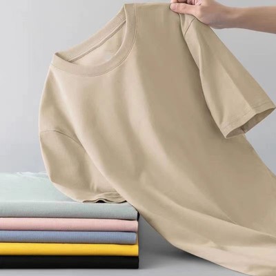 Men Classic and Versatile Summer Solid Color Short-sleeved T-shirt